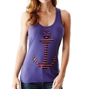 Guess Yamileth Sequin Anchor Tank Top (Purple) [M]
